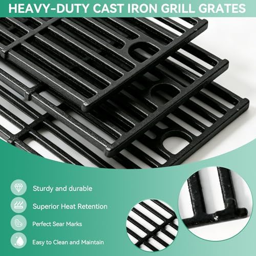 463365021 463366022 17 Inch Grill Grates for Charbroil Performance 4 Burner 463354021 463352521 463351021, 2 Burner 463630021, Cast Iron Cooking Grate Replacement Parts for G426-0004-W1 G426-0005-W1 - Image 4