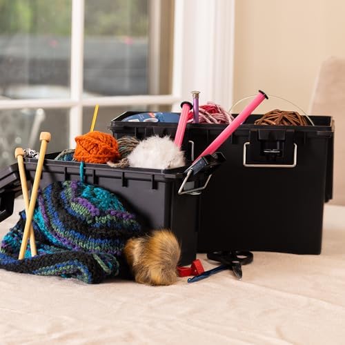 Sheffield 12773 XL Storage Bins With Lids, 2-Pack Stackable Storage Bins, Made in USA, Lockable and Water-Resistant Containers with Lids, Plastic Containers for Home, Classroom, and Dorm - Image 3