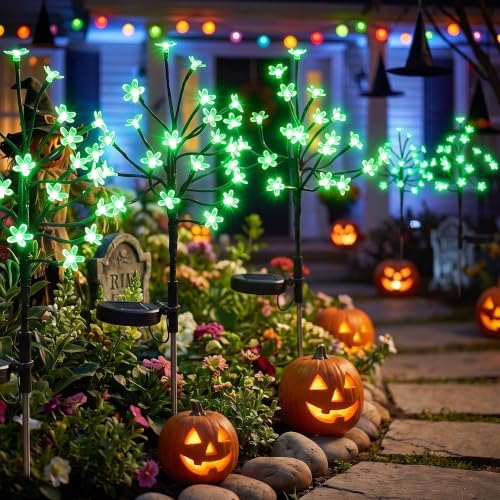 2 Pack Solar Halloween Lights Outdoor Waterproof Halloween Decorations by IUEECEN