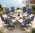 Sophia & William Outdoor Dining Set for 8 w/Square Metal Table, Blue by SophiaWilliam