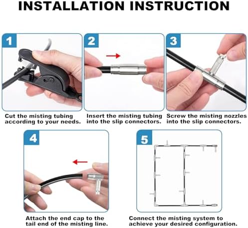 Brass Patio Misting Kit – 10 Brass Micro-Nozzles & 10 3/8″ Slip Connectors for Outdoor Cooling (UNC 10/24, 0.012″ Precision Orifice, 15-280 psi) - Image 5