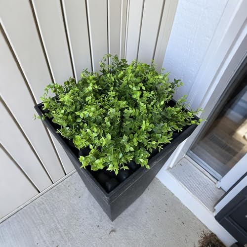 8 Bundles UV Resistant & Non-Fading Artificial Boxwood Shrubs - Fake Greenery Plants for Outdoor Indoor, Farmhouse, Garden, Porch, Patio, Wedding Decoration - Image 4