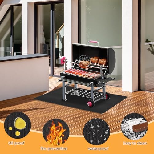 Under Grill Mat for Outdoor Grilling, 60 x 48 inches Double-Sided Fireproof Waterproof BBQ Protector for Deck and Patio Under Grill Mat for Outdoor BBQ - Image 5