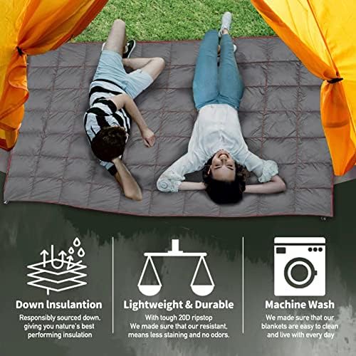 Outdoor Puffy Camping Blanket, Large Outdoor Blanket Waterproof, 55*79'' - Image 5