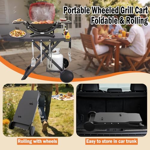 Grill Cart for Weber Q1200 Q1000 Q2200 Q2400, Portable Grill Stand - Image 6