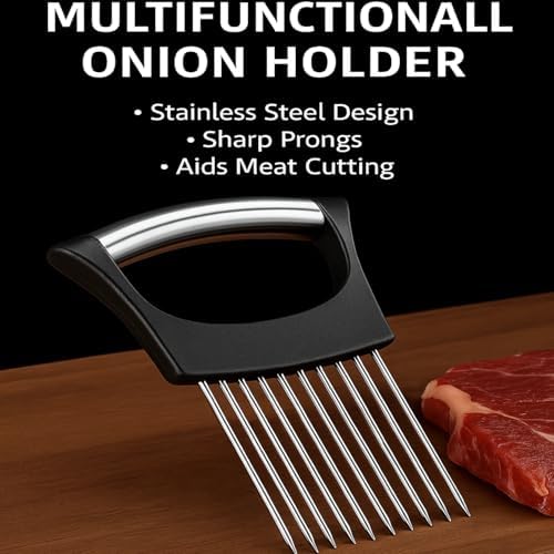 2025 Upgraded Onion Slice, New Stainless Steel Onion Chopper for Slicing, Chopper Slice Assistant Tool, Cutter for Slicing of Meat, Onion, Potato, Tomato Kitchen Gadgets (2) - Image 2