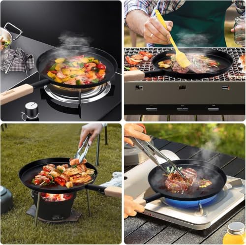 bodkar Frying Pan Skillet Pre-Seasoned 8-inch Flat Griddle Pan - Image 4