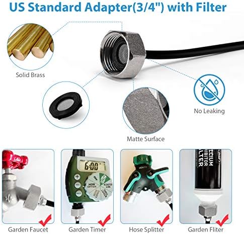 lifeegrn Misting Cooling System, Outdoor Misting System for Patio, 82 FT Misting Line+21 Mist Nozzles+3/4" Brass Adapter,Outdoor Mister System for Patio Garden Trampoline Greenhouse - Image 3