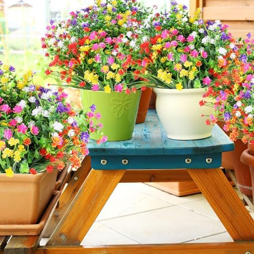 AGIRL Artificial Flowers Outdoor UV Resistant Fake Plant Garden Patio Decor - Image 6