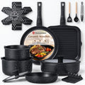 Ammeloo 21Pcs Pots and Pans Set Non Stick with Detachable Handle, Grill Pan by Unknown