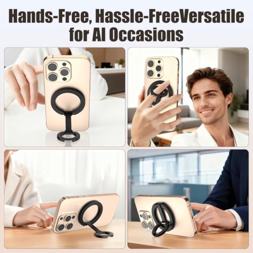 Magnetic Phone Ring for MagSafe Dual-Sided Magnetic Phone Grip Magnet Phone Stand Grip Compatible with iPhone 17/16/15/14/13 Pro Max Plus Mag Safe Accessory for Car Mounts - Image 4