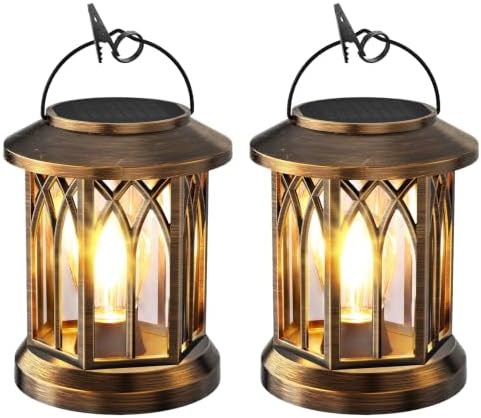 Solar Lantern Outdoor Lights with Wall Mount Kit, Upgraded Solar Lanterns by TuyLuxeHome