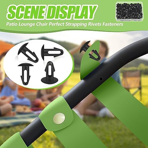 100 Pcs Strapping Rivets 15/64 Inch Hole Patio Strapping Fasteners for Patio Furniture Repair Webbing Lawn Chair Lounge Accessories, 0.66 x 0.48 Inch (Black) - Image 5