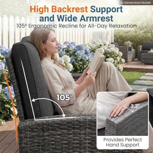 Wisteria Lane Patio Furniture Set, Wicker Outdoor Furniture for All Weather - Image 3