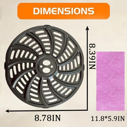 5QT Air Fryer Replacement Tray for Gourmia GAF556 Air Fryers, Upgraded Nonstick Air Fryer Grill Crisper Plate Pan Insert Grate Grid Shelf for Gourmia 5QT Air Fryers, Dishwasher Safe - Image 6