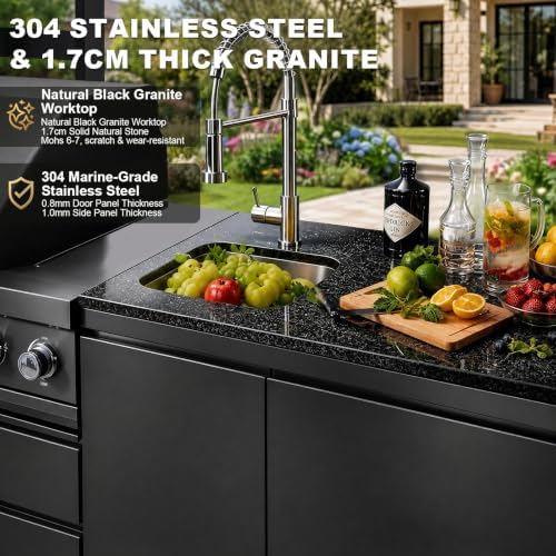 107.8" 6-Burner Modular Outdoor Kitchen Island, 85000 BTU Propane Gas Grill - Image 4