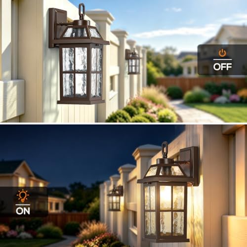 14 '' Outdoor Lights for House 2 Packs, Brown Exterior Light Fixtures - Image 2