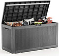 PatioZen 120 Gallon Deck Box,Resin Outdoor Storage Box with Lockable for Patio Furniture, Pool Accessories, Garden Tools Waterproof Outside Storage Box (Black) by OutdoorLivingPerfected
