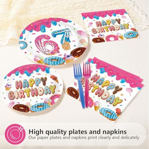 96Pcs Summer Ice Cream Birthday Party Decorations for Girls, Serves 24 - Image 4
