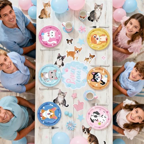 60Pcs Cat Dog Paper Plate 7" Kitten Puppy Heavy Duty Paper Plates - Image 4
