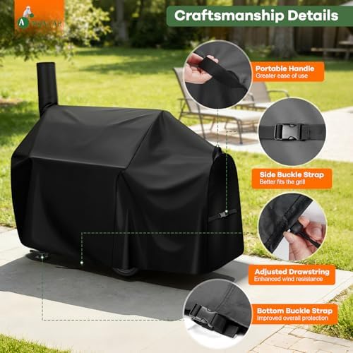 Charcoal Grills Cover 65" for Oklahoma Joe's Longhorn Offset Smoker - Image 4