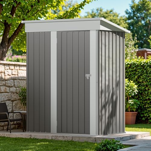 Devoko 5x3 FT Outdoor Storage Shed, Gray - Image 6