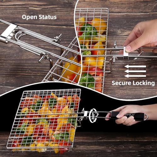 Eisinly BBQ Grilling Basket for Outdoor Grill with Removable Handle - Image 5