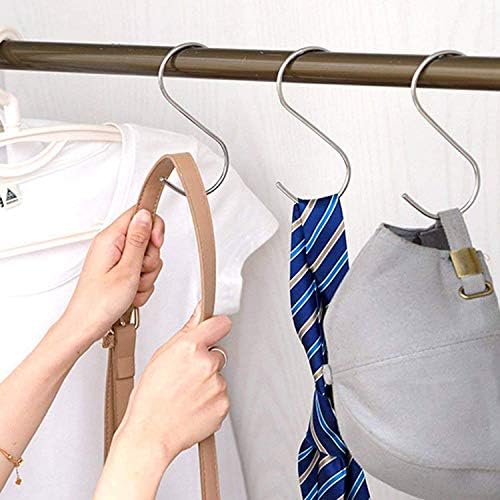ESFUN 30 Pack 3.7 inch Metal S Hooks Steel S Hooks Plants Hanging Hangers for Kitchen Pans Pots Bags Purse Jeans Jewelry Towels - Image 4