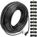Misting Cooling System 98.4FT (30M) Misting Line + 50 Brass Mist Nozzles + 50 T-Connectors + 1 Faucet Adapters (3/4") Outdoor Mister for Patio Garden Greenhouse Trampoline for Waterpark by Aepeye