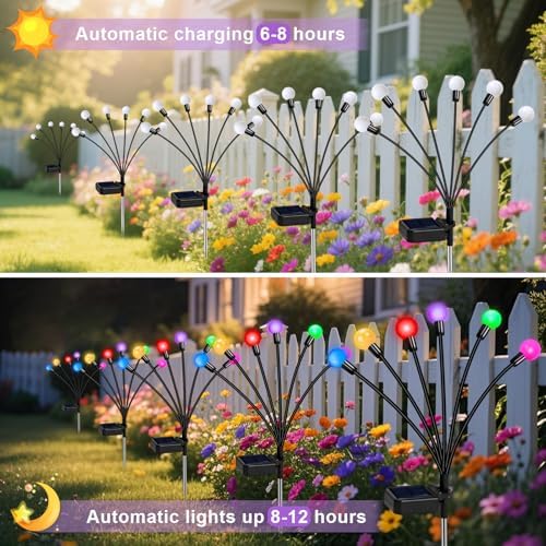 Solar Garden Lights Outdoor Waterproof, Swaying Firefly Light, Garden Decor - Image 4