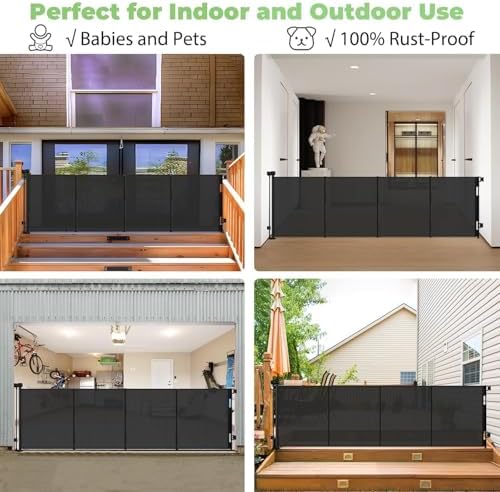Reinforced 155" Extra Wide Baby Gate Retractable Dog Gate, Indoor/Outdoor - Image 4