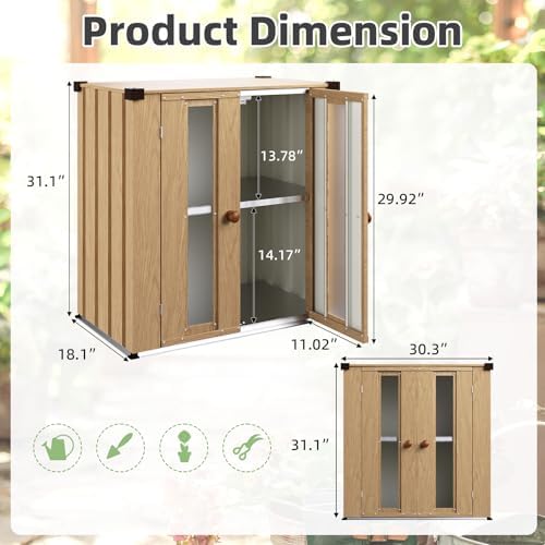 AECOJOY Outdoor Storage Cabinet Waterproof with Floor & Adjustable Shelves - Image 2