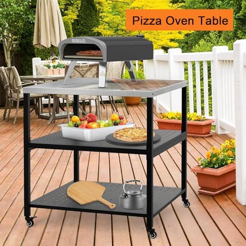 Mimiuo 31.5" Square Pizza Oven Stand, Stainless Steel Modular Table - Image 6