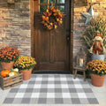 SEEKSEE Buffalo Plaid Outdoor Rug 27.5x43 Gray and White Front Door Mat, Layering Rug for Porch, Washable Doormat, Front Porch Rug for Outdoor Entrance Entryway Patio Porch Decor by SEEKSEE