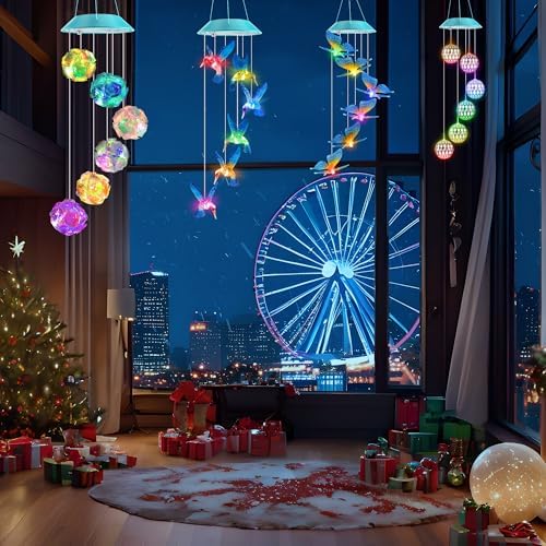 Solar Wind Chimes Outdoor,Color Changing Colorful Ball Gift for Mom Grandma - Image 7