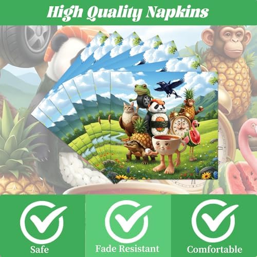 Italian Brain Rot Party Decorations - 96PCS Tung Tung Tung Birthday Party Plates Napkins and Forks Disposable Dinnerware, Funny Animals Tralala Bday Supplies for Kids Adults - Image 3