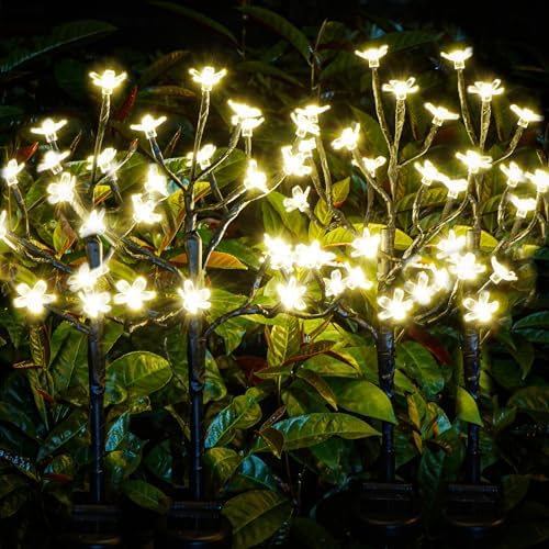 6 Pack Solar Lights Outdoor Waterproof, Garden Lights Solar Flowers by IUEECEN