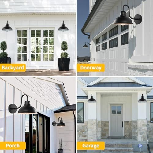 Barn Light Outdoor Wall Lights 8" Exterior Lighting Fixtures 2 Pack - Image 6