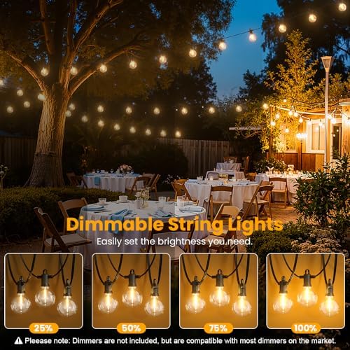 G40 LED Outdoor String Lights, 200FT Waterproof IP65 Hanging Patio Lights - Image 5
