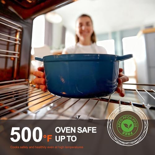 Overmont Enameled Cast Iron Dutch Oven - 5.5QT Pot with Lid Cookbook - Image 4