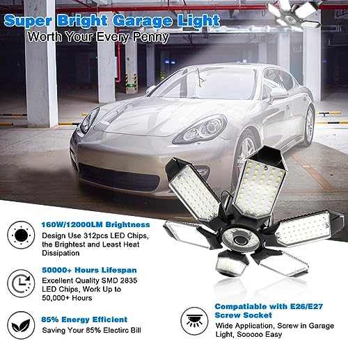 Garage Lights - 32000LM LED Garage Ceiling Lights 6500K Daylight - Image 2