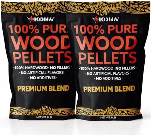 Kona Premium Blend Smoker Pellets, Intended for Ninja Woodfire Outdoor Grill, 16 lb Resealable Bag by Kona