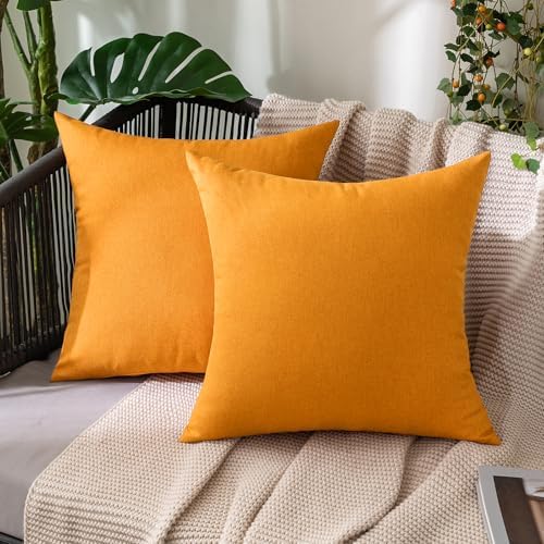 MIULEE Decorative Outdoor Pillow Covers Fall 16x16 Pumpkin Orange by MIULEE