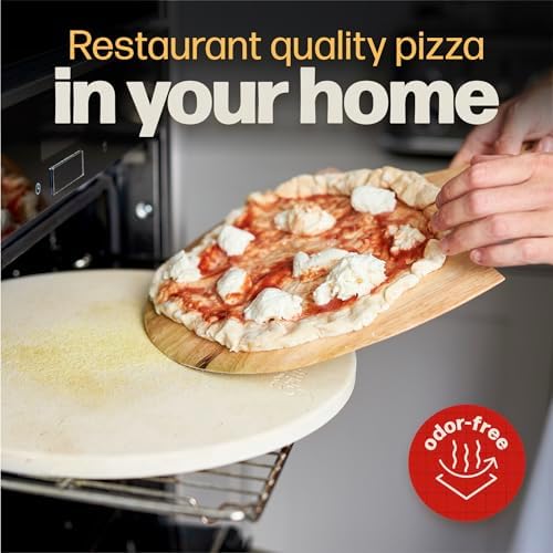 Hans Grill Circular Pizza Stone, 15 Inch Cordierite Stone with Wooden Peel - Image 5