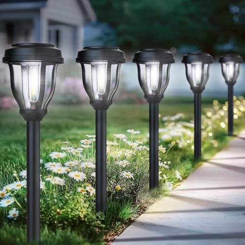 DERAYSION 12 Pack Solar Lights Outdoor, Waterproof LED Solar Pathway Lights - Image 2