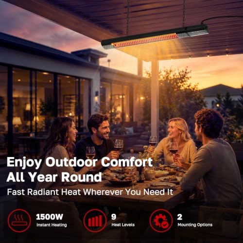 ThermoMate Outdoor Patio Heater 1500W 120V Plug-in, Infrared Carbon Fiber - Image 3