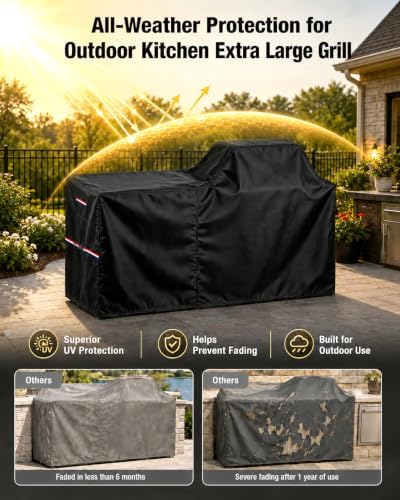 110 Inch Island Grill Cover - Extra Large Outdoor BBQ Island - 600D - Image 4