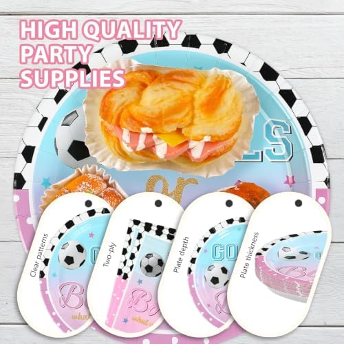 96Pcs Goals or Bows Gender Reveal Party Decorations, Serves 24 - Image 6