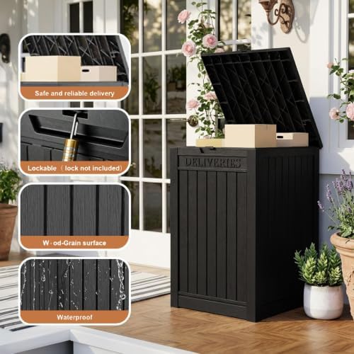 PatioZen Package Delivery Box, Waterproof Outdoor Container, Classic Black - Image 6