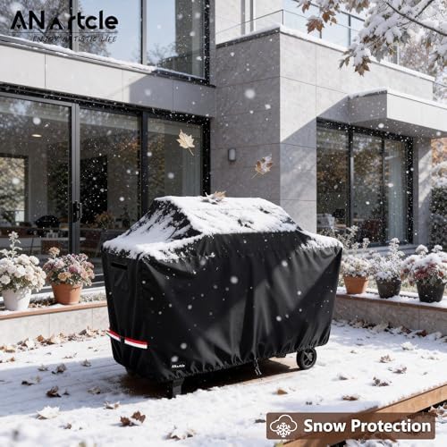 ANartcle Water-Resistant 80 Inch BBQ Grill Cover,600D Heavy Duty Waterproof All Weather Large Grill Cover for Outdoor Grill,Suitable for Weber, Brinkmann and More,80" L x 26" W x 48" H Black - Image 7